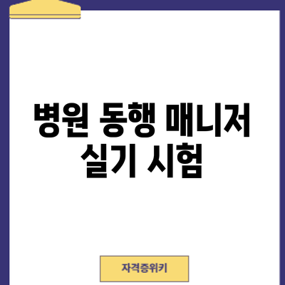 병원 동행 매니저 실기 시험