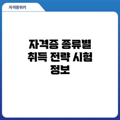 자격증 종류별 취득 전략: 시험 정보
