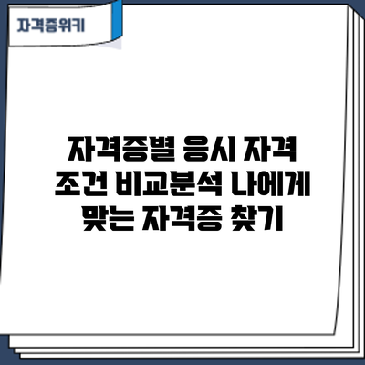자격증별 응시 자격 조건 비교분석: 나에게 맞는 자격증 찾기