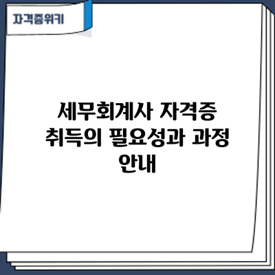 세무회계사 자격증 취득의 필요성과 과정 안내