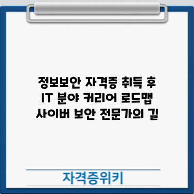 정보보안 자격증 취득 후 IT 분야 커리어 로드맵: 사이버 보안 전문가의 길