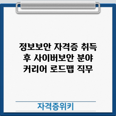 정보보안 자격증 취득 후 사이버보안 분야 커리어 로드맵: 직무