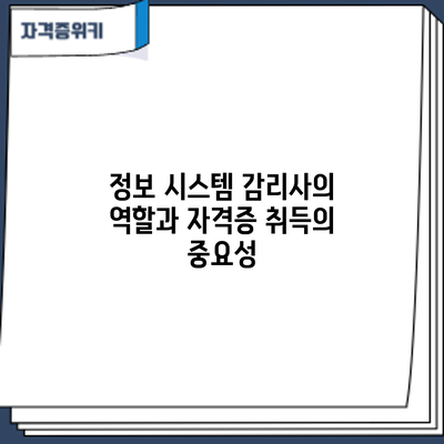 정보 시스템 감리사의 역할과 자격증 취득의 중요성