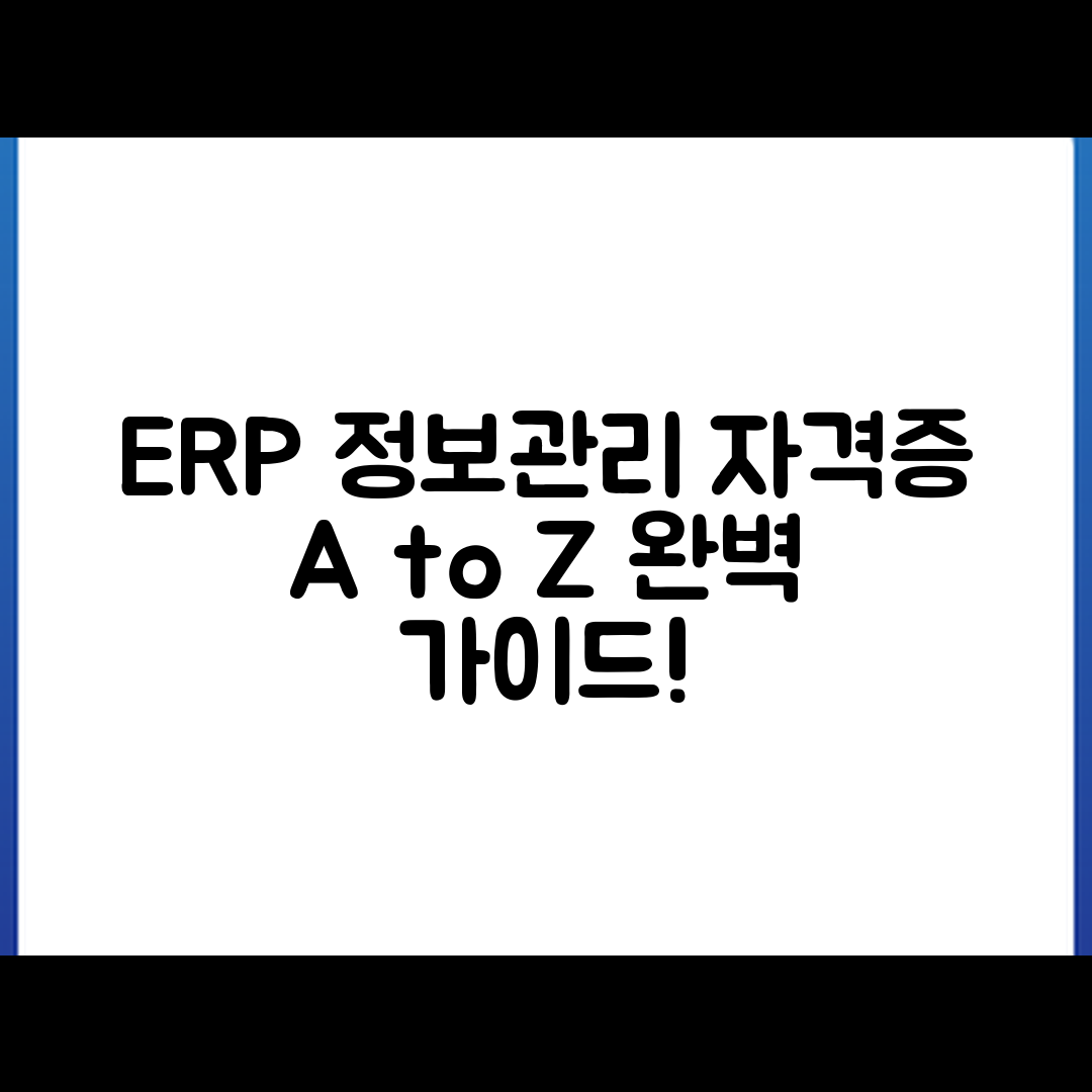 ERP 정보관리사 자격증 완벽 가이드