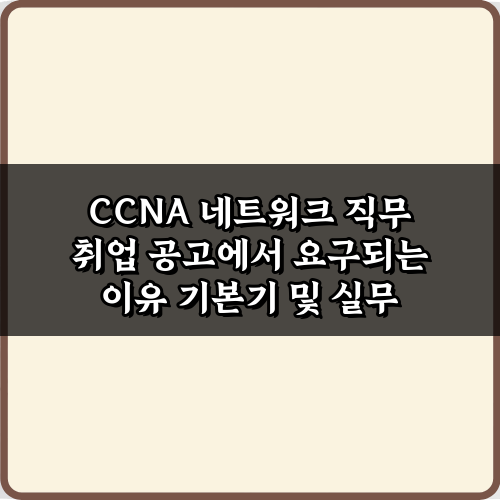 CCNA 필수! 네트워크 직무 취업 공고에서 요구되는 이유 5가지 핵심
