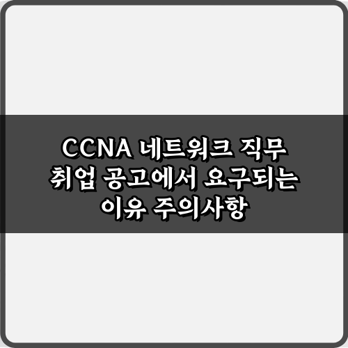 CCNA 필수! 네트워크 직무 취업 공고에서 요구되는 이유 5가지 핵심