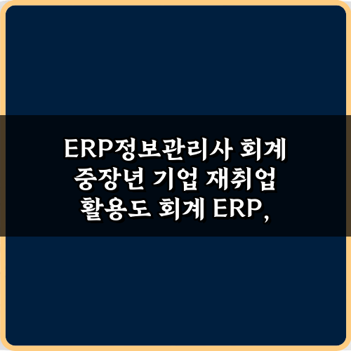 ERP정보관리사 회계 중장년 기업 재취업 활용도 5대 비법